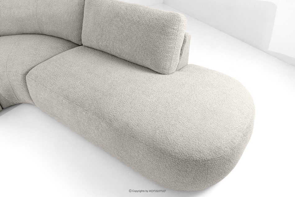 ZUCCO Großes modulares Ecksofa aus Bouclé-Stoff rechts braun braun - Foto 10