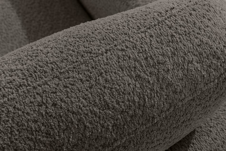 ZUCCO Große modulare Ecksofa aus Bouclé-Stoff rechts dunkelbraun dunkelbraun - Foto 6