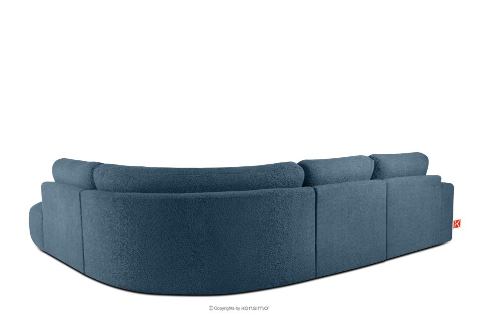 ZUCCO Große modulare Ecksofa aus Bouclé-Stoff rechts dunkelblau dunkelblau - Foto 3