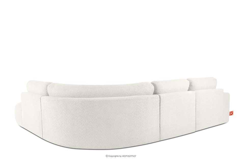 ZUCCO Großes modulares Ecksofa aus Bouclé-Stoff rechts ecru ecru - Foto 3