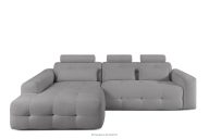 Ecksofa mit Steppung aus Chenille-Stoff links grau