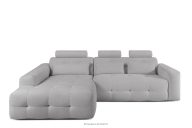 Ecksofa mit Steppung aus Chenille-Stoff links hellgrau