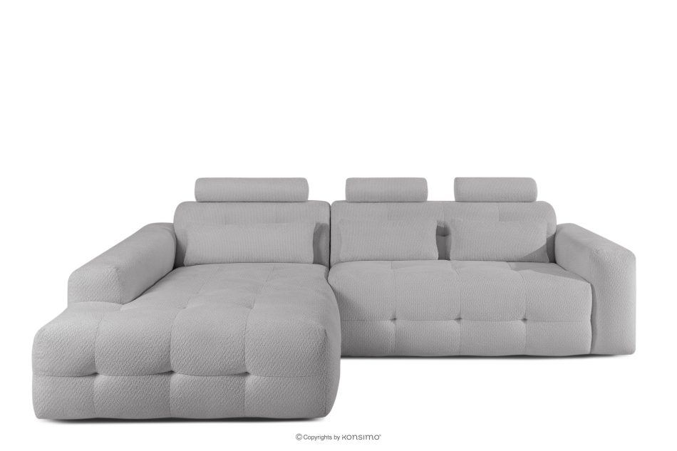 ALIGRA Ecksofa mit Steppung aus Chenille-Stoff links hellgrau hellgrau - Foto 0