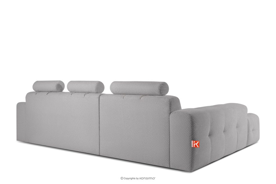 ALIGRA Ecksofa mit Steppung aus Chenille-Stoff links hellgrau hellgrau - Foto 3