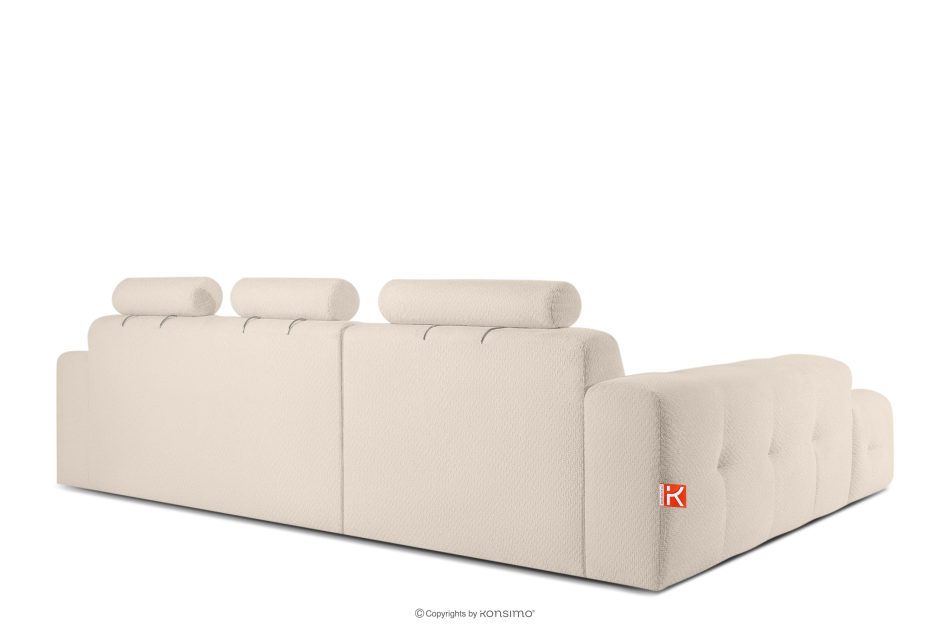 ALIGRA Ecksofa mit Steppung aus Chenille-Stoff links hellbeige hellbeige - Foto 3