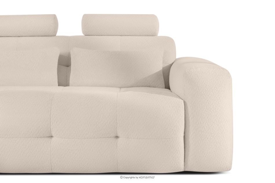 ALIGRA Ecksofa mit Steppung aus Chenille-Stoff links hellbeige hellbeige - Foto 5