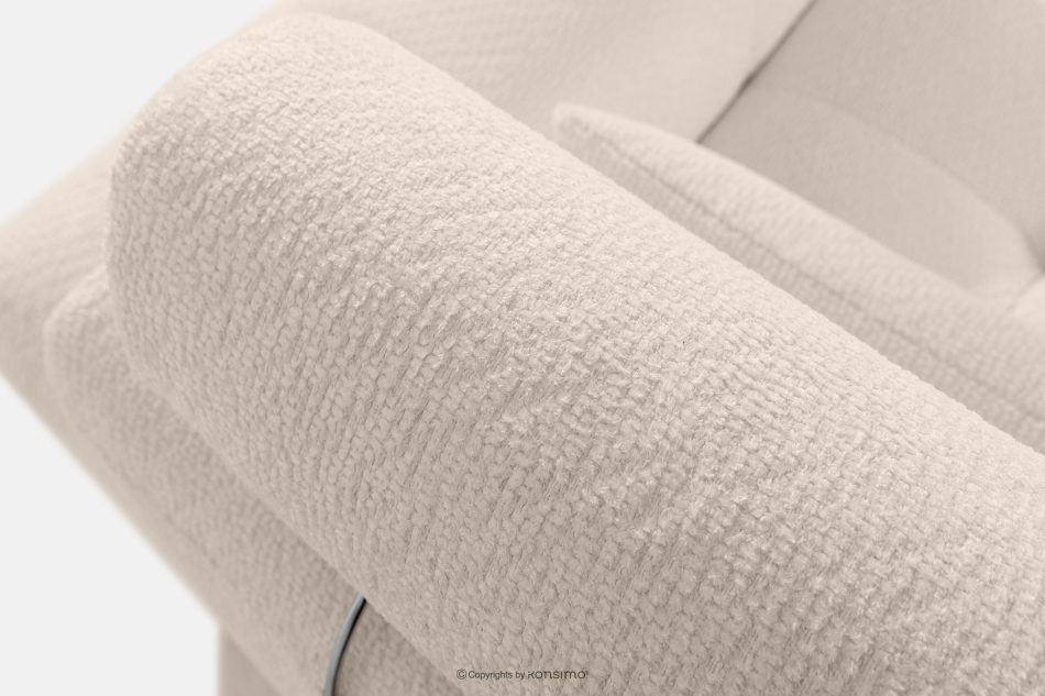 ALIGRA Ecksofa mit Steppung aus Chenille-Stoff links hellbeige hellbeige - Foto 6