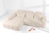 ALIGRA Ecksofa mit Steppung aus Chenille-Stoff links hellbeige hellbeige - Foto 2