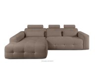 Ecksofa mit Steppung aus Chenille-Stoff links braun