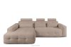ALIGRA Ecksofa mit Steppung aus Chenille-Stoff links hellbraun hellbraun - Foto 1
