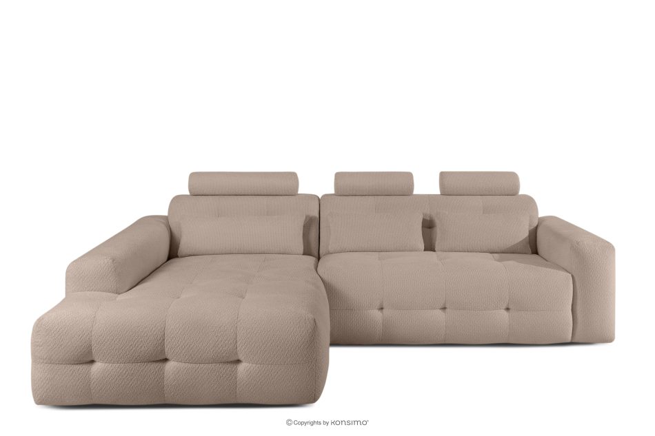 ALIGRA Ecksofa mit Steppung aus Chenille-Stoff links hellbraun hellbraun - Foto 0