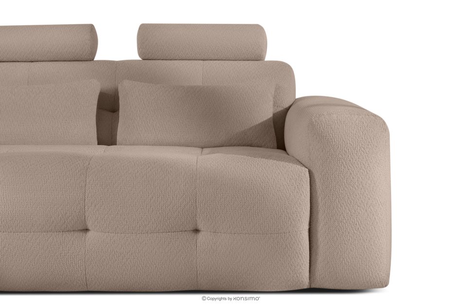 ALIGRA Ecksofa mit Steppung aus Chenille-Stoff links hellbraun hellbraun - Foto 5