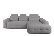 Ecksofa mit Steppung aus Chenille-Stoff rechts grau