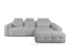 ALIGRA Ecksofa mit Steppung aus Chenille-Stoff rechts hellgrau hellgrau - Foto 1