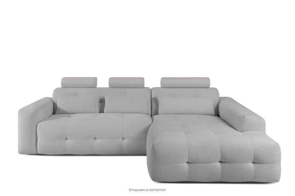 ALIGRA Ecksofa mit Steppung aus Chenille-Stoff rechts hellgrau hellgrau - Foto 0