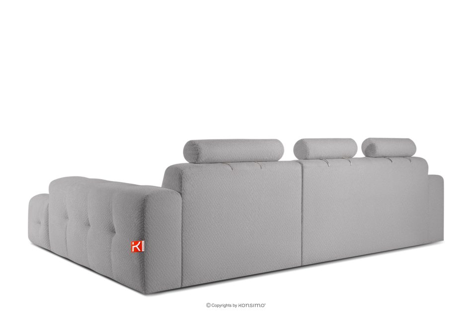 ALIGRA Ecksofa mit Steppung aus Chenille-Stoff rechts hellgrau hellgrau - Foto 3