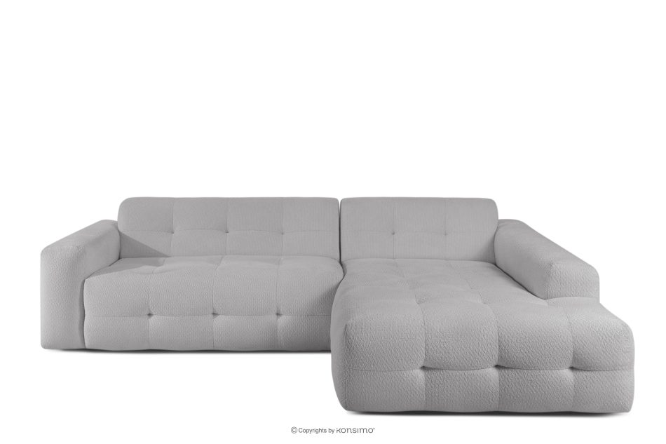 ALIGRA Ecksofa mit Steppung aus Chenille-Stoff rechts hellgrau hellgrau - Foto 14