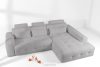 ALIGRA Ecksofa mit Steppung aus Chenille-Stoff rechts hellgrau hellgrau - Foto 2