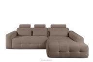 Ecksofa mit Steppung aus Chenille-Stoff rechts braun