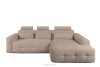 ALIGRA Ecksofa mit Steppung aus Chenille-Stoff rechts hellbraun hellbraun - Foto 1