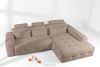 ALIGRA Ecksofa mit Steppung aus Chenille-Stoff rechts hellbraun hellbraun - Foto 2