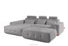 ALIGRA Wohnzimmermöbel-Set linke Eckcouch und Hocker aus Chenille-Stoff mit Steppung in Grau grau - Foto 3