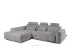 ALIGRA Wohnzimmermöbel-Set linke Eckcouch und Hocker aus Chenille-Stoff mit Steppung in Grau grau - Foto 5