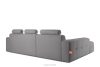 ALIGRA Wohnzimmermöbel-Set linke Eckcouch und Hocker aus Chenille-Stoff mit Steppung in Grau grau - Foto 6