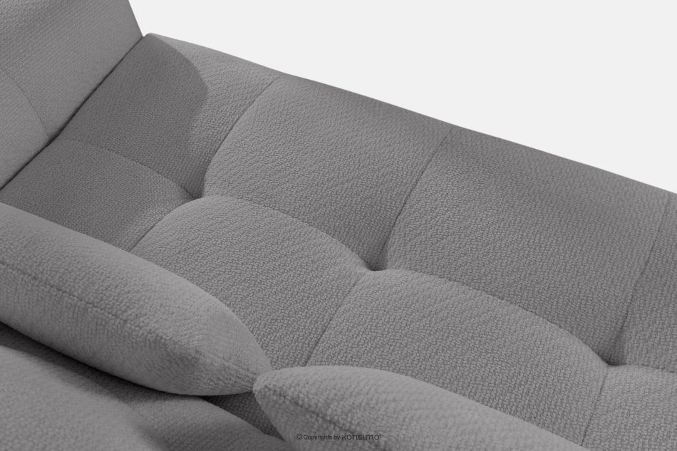 ALIGRA Wohnzimmermöbel-Set linke Eckcouch und Hocker aus Chenille-Stoff mit Steppung in Grau grau - Foto 6