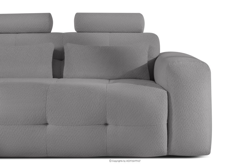 ALIGRA Wohnzimmermöbel-Set linke Eckcouch und Hocker aus Chenille-Stoff mit Steppung in Grau grau - Foto 7