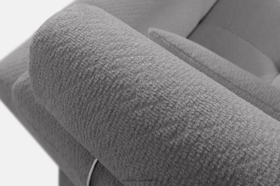 ALIGRA Wohnzimmermöbel-Set linke Eckcouch und Hocker aus Chenille-Stoff mit Steppung in Grau grau - Foto 8