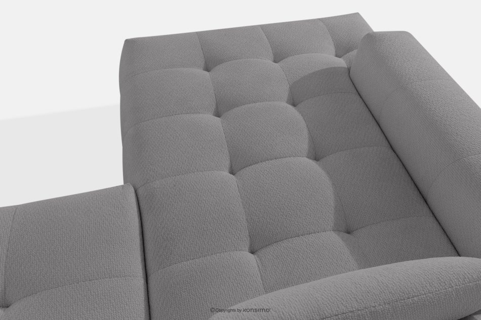 ALIGRA Wohnzimmermöbel-Set linke Eckcouch und Hocker aus Chenille-Stoff mit Steppung in Grau grau - Foto 11