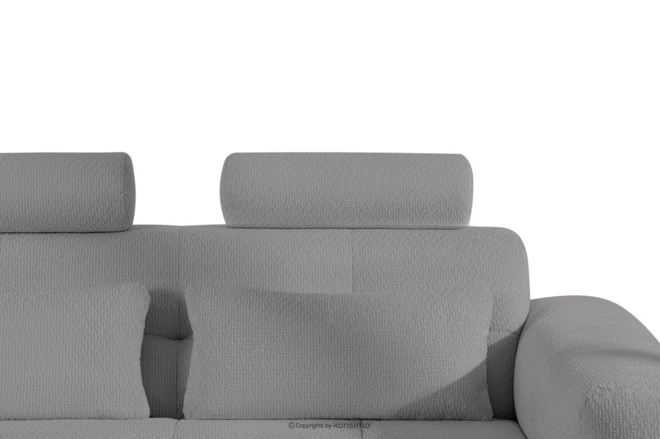 ALIGRA Wohnzimmermöbel-Set linke Eckcouch und Hocker aus Chenille-Stoff mit Steppung in Grau grau - Foto 12