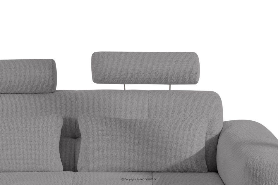 ALIGRA Wohnzimmermöbel-Set linke Eckcouch und Hocker aus Chenille-Stoff mit Steppung in Grau grau - Foto 13