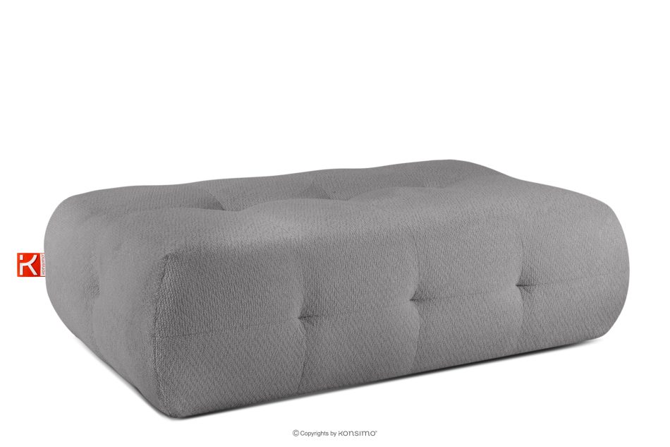 ALIGRA Wohnzimmermöbel-Set linke Eckcouch und Hocker aus Chenille-Stoff mit Steppung in Grau grau - Foto 18