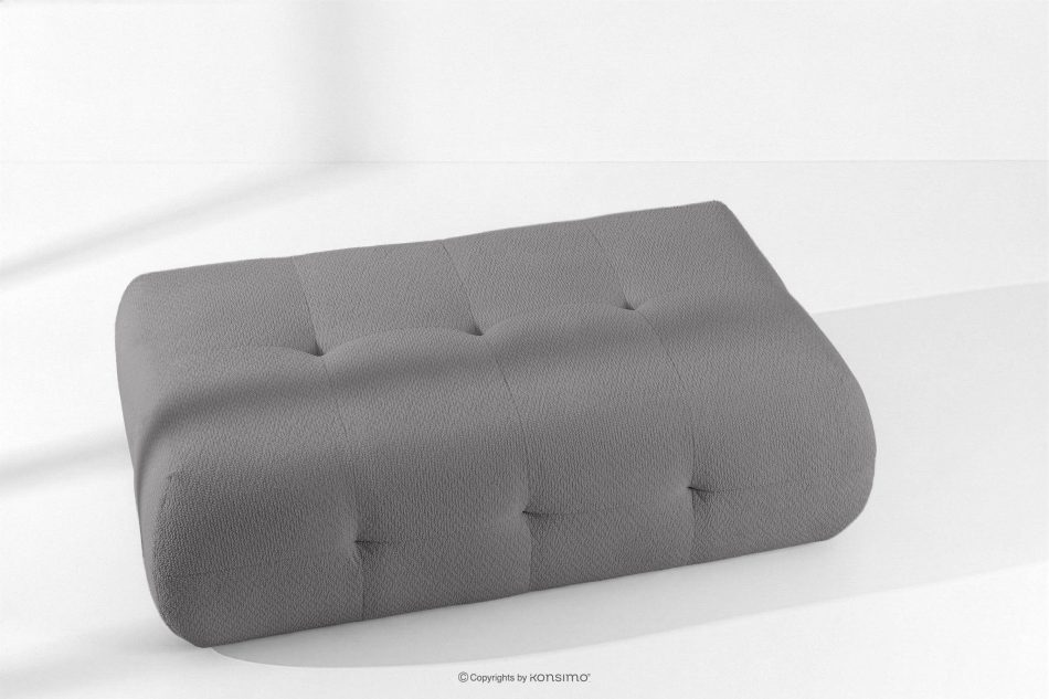 ALIGRA Wohnzimmermöbel-Set linke Eckcouch und Hocker aus Chenille-Stoff mit Steppung in Grau grau - Foto 21