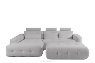 ALIGRA, https://konsimo.de/kollektion/aligra/ Wohnzimmermöbel-Set linke Eckcouch und Hocker aus Chenille-Stoff mit Steppung in Hellgrau hellgrau - Foto