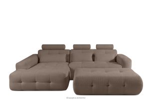 ALIGRA, https://konsimo.de/kollektion/aligra/ Wohnzimmermöbel-Set linke Eckcouch und Hocker aus Chenille-Stoff mit Steppung braun braun - Foto