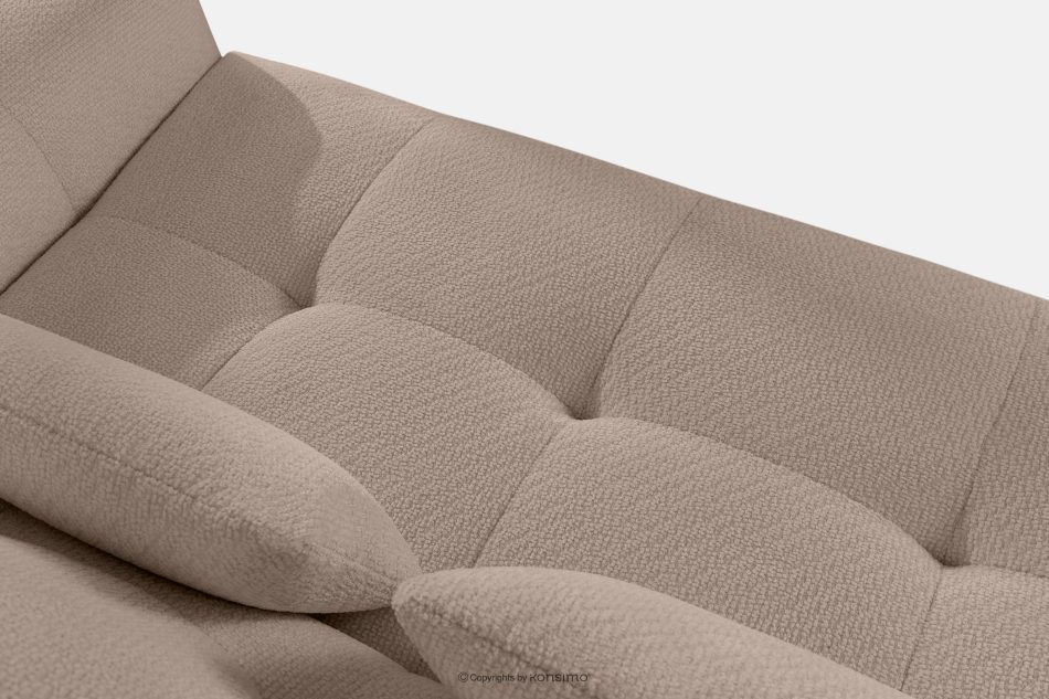 ALIGRA Wohnzimmermöbel-Set linke Eckcouch und Hocker aus Chenille-Stoff mit Steppung hellbraun hellbraun - Foto 6