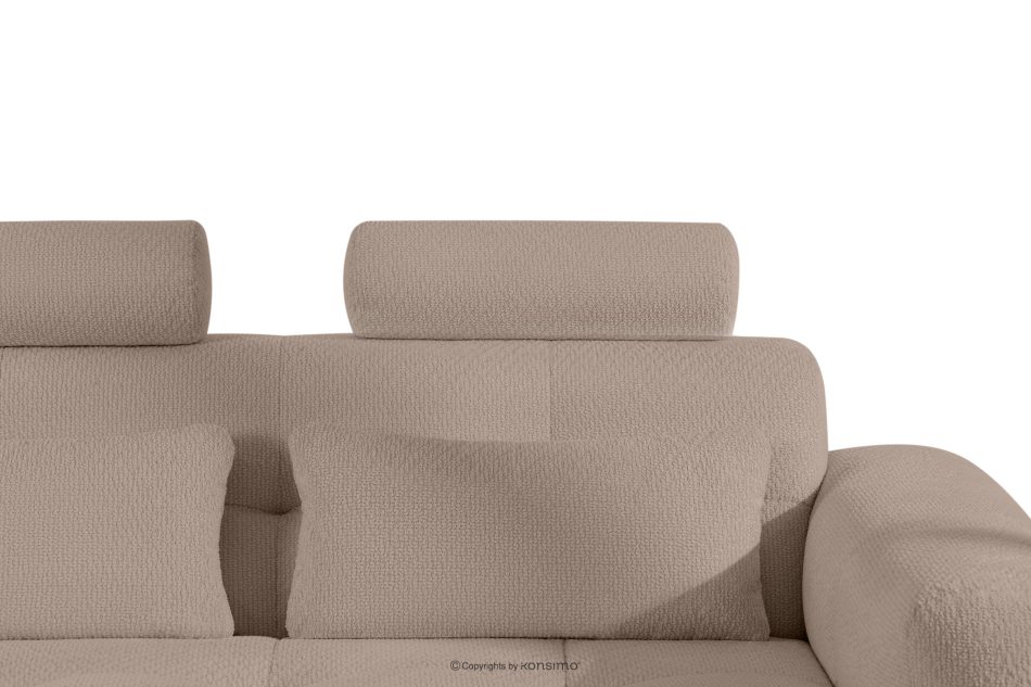 ALIGRA Wohnzimmermöbel-Set linke Eckcouch und Hocker aus Chenille-Stoff mit Steppung hellbraun hellbraun - Foto 12