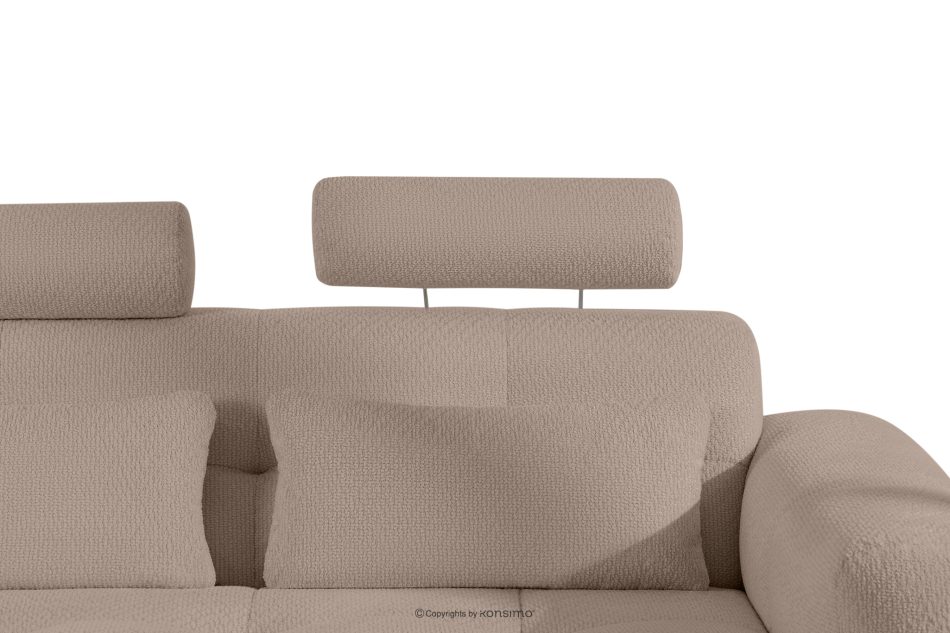 ALIGRA Wohnzimmermöbel-Set linke Eckcouch und Hocker aus Chenille-Stoff mit Steppung hellbraun hellbraun - Foto 13