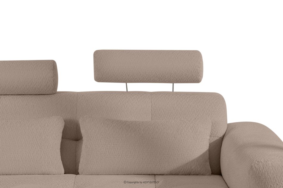 ALIGRA Wohnzimmermöbel-Set linke Eckcouch und Hocker aus Chenille-Stoff mit Steppung hellbraun hellbraun - Foto 14