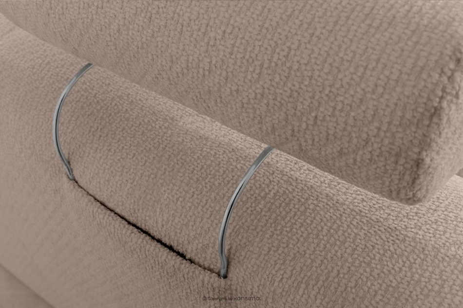 ALIGRA Wohnzimmermöbel-Set linke Eckcouch und Hocker aus Chenille-Stoff mit Steppung hellbraun hellbraun - Foto 15