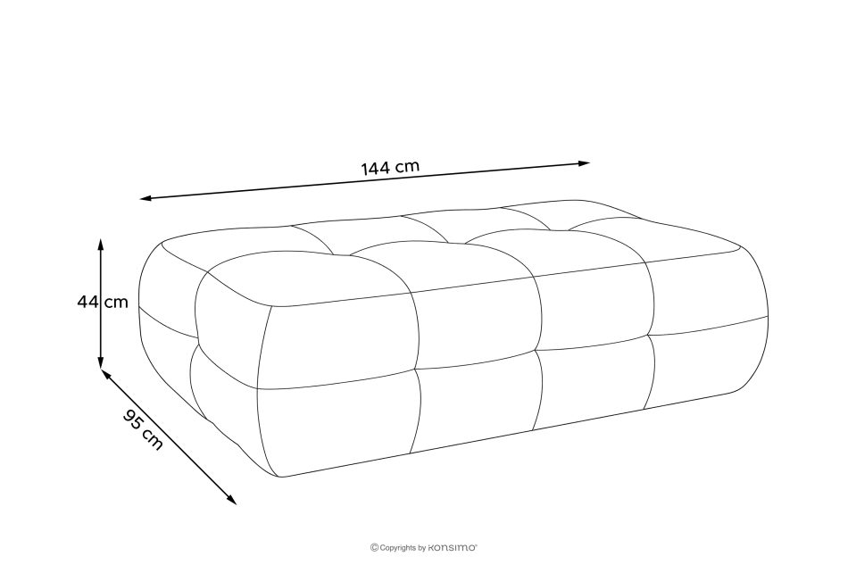 ALIGRA Wohnzimmermöbel-Set linke Eckcouch und Hocker aus Chenille-Stoff mit Steppung in Grau grau - Foto 25
