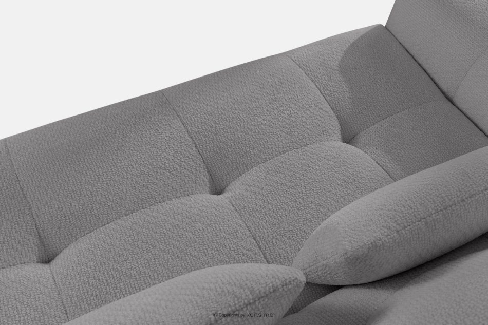 ALIGRA Wohnzimmermöbel-Set rechtes Ecksofa und Hocker aus Chenille-Stoff mit Steppung grau grau - Foto 6