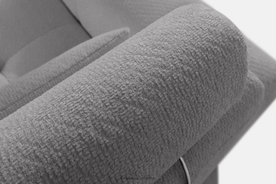 ALIGRA Wohnzimmermöbel-Set rechtes Ecksofa und Hocker aus Chenille-Stoff mit Steppung grau grau - Foto 8