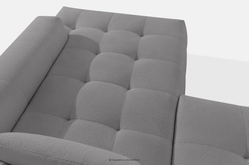 ALIGRA Wohnzimmermöbel-Set rechtes Ecksofa und Hocker aus Chenille-Stoff mit Steppung grau grau - Foto 11