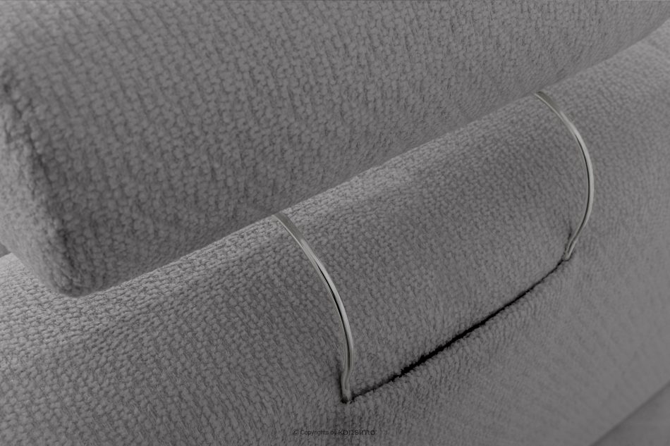 ALIGRA Wohnzimmermöbel-Set rechtes Ecksofa und Hocker aus Chenille-Stoff mit Steppung grau grau - Foto 15