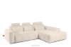 ALIGRA Wohnzimmermöbel-Set rechtes Ecksofa und Hocker aus Chenille-Stoff mit Steppung hellbeige hellbeige - Foto 5
