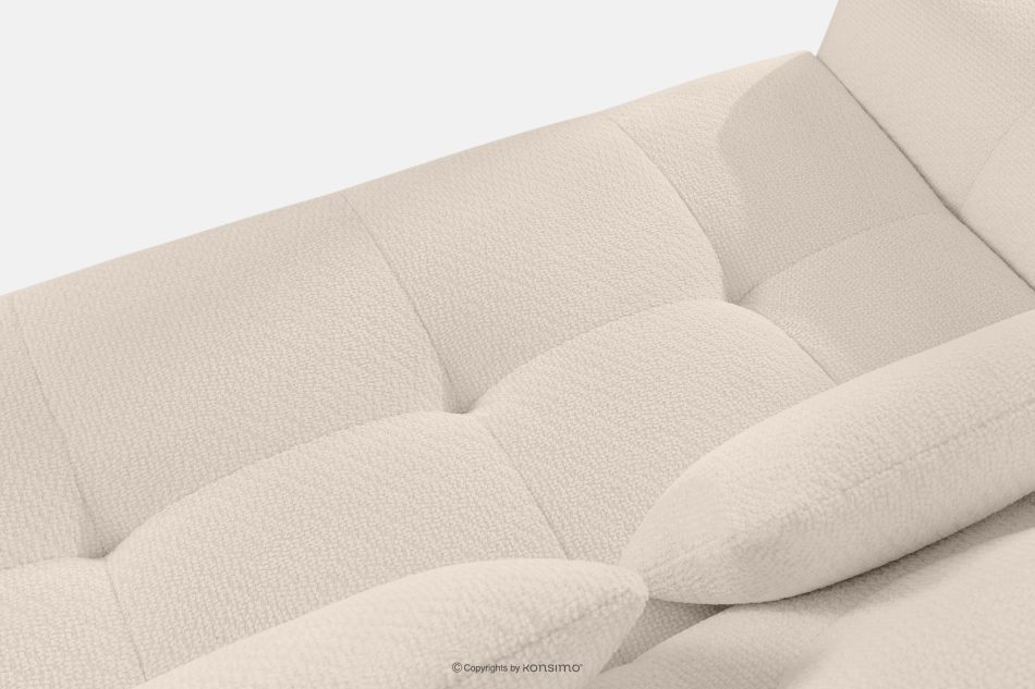 ALIGRA Wohnzimmermöbel-Set rechtes Ecksofa und Hocker aus Chenille-Stoff mit Steppung hellbeige hellbeige - Foto 6